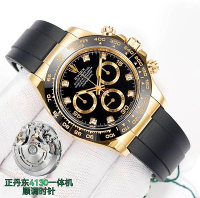 Rolex Daytona 4130 Movement 904L Steel Diamond Markers YG/RG Case Oysterflex Band Watch
